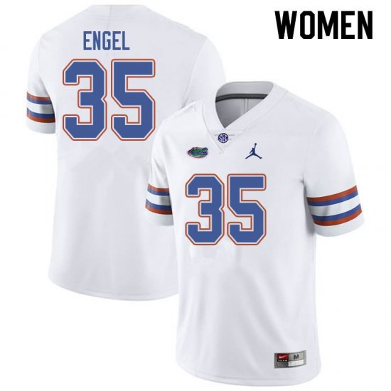 Women's Florida Gators #35 Kyle Engel NCAA Jordan Brand White Authentic Stitched College Football Jersey ZRG3762FN